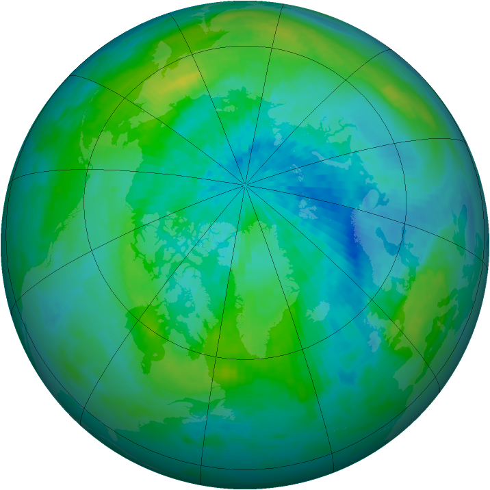 Arctic ozone map for 18 September 2001